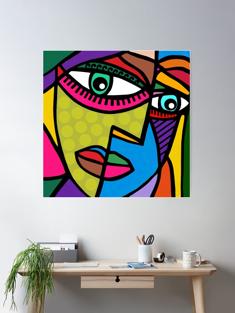 レビュー高評価の商品 Abstract Funky Art Stripes and Dots with Face コレクション
