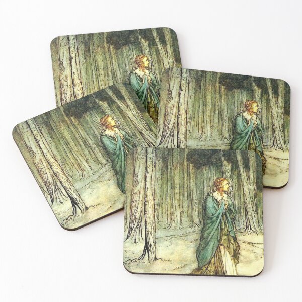 Item preview, Girl in Forest Vintage Book Illustration by Authur Rackham  designed and sold by Bellathewilde.