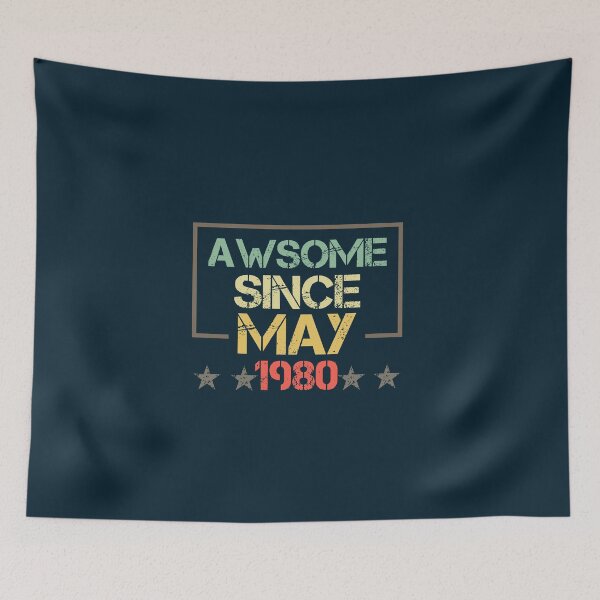 Item preview,  Awesome Since May 1980,Birthday Gift Idea,Mother's Day,Father's Day,Girlfriend,Boyfriend,Old 1980,Retro Vintage illustration and Design. designed and sold by Simo-One.