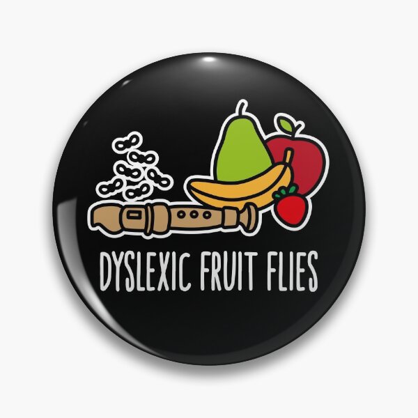 Item preview, Dyslexic fruit flies, funny dyslexia humor flute designed and sold by LaundryFactory.