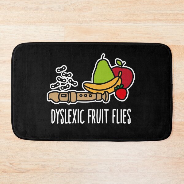 Item preview, Dyslexic fruit flies, funny dyslexia humor flute designed and sold by LaundryFactory.
