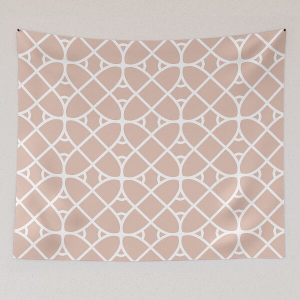 Item preview, Pastel Pink and White Shape Pattern Ovals Coordinates w/ 2022 Trending Color Behr Sunwashed Brick S180-2 designed and sold by ColorOfTheYears.