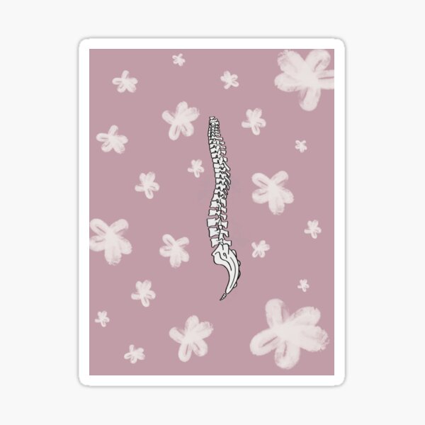 Pink and white floral spine sticker Sticker