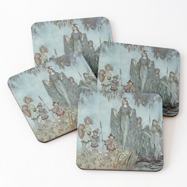 Item preview, Water Nymphs and Girl in Forest Vintage Book Illustration by Arthur Rackham  designed and sold by Bellathewilde.