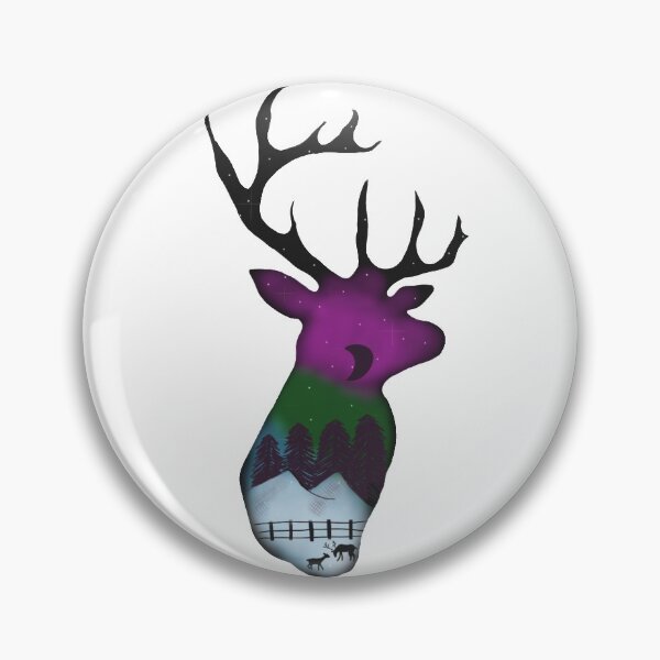 Item preview, Stag silhouette With winter scene designed and sold by KaisPrints.