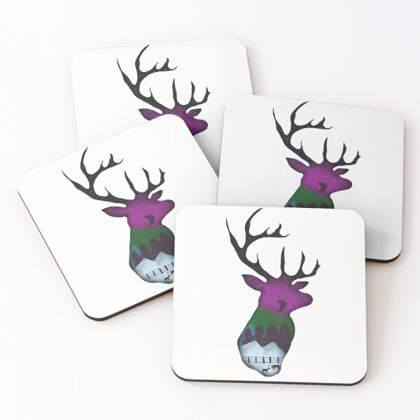 Item preview, Stag silhouette With winter scene designed and sold by KaisPrints.