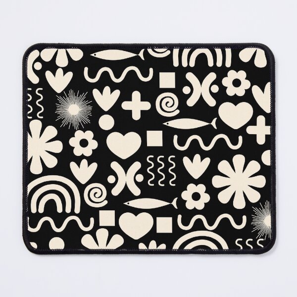 Item preview, Natural Miscellany Pattern in Almond Cream and Black designed and sold by kierkegaard.