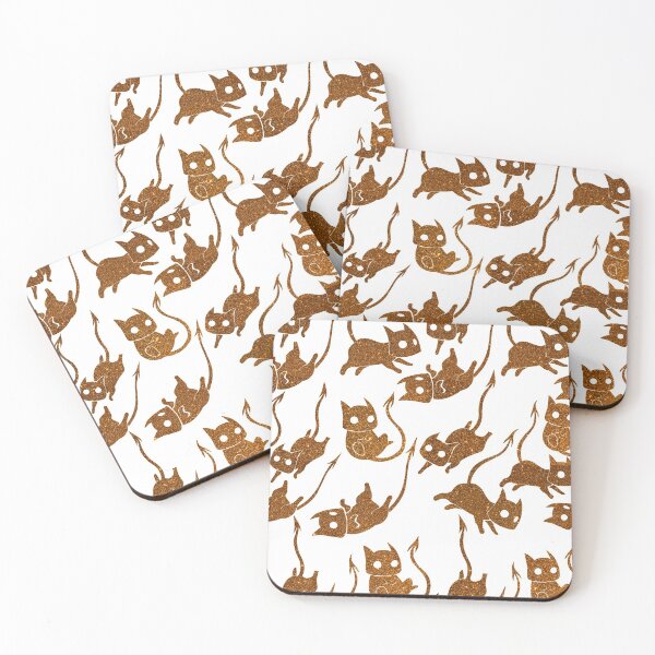 Item preview, Cat Halloween glitter gold pattern designed and sold by Con Inspo.