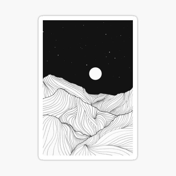 Lines In The Mountains Art Sticker
