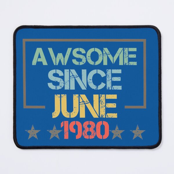 Item preview, Awesome Since June 1980,Birthday Gift Idea,Mother's Day,Father's Day,Girlfriend,Boyfriend,Old 1980,Retro Vintage illustration and Design. designed and sold by Simo-One.