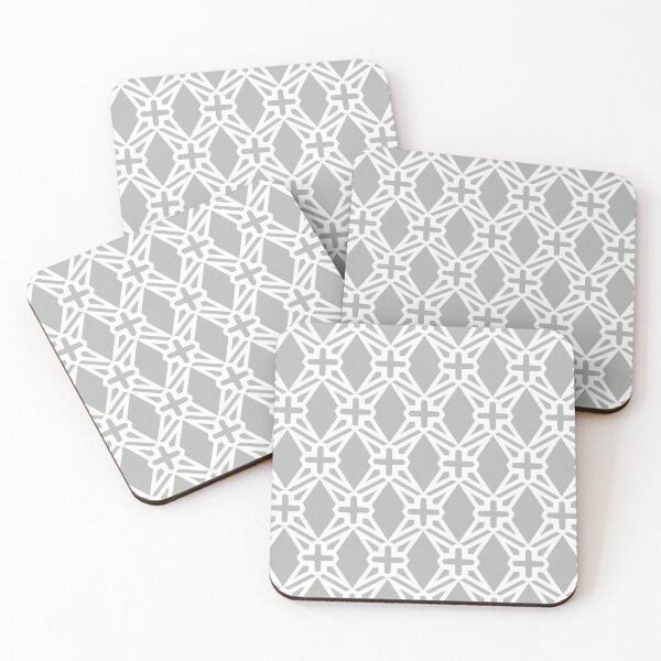 Item preview, Gray and White Modern Geometric Shape Tile Pattern Coordinates w/ 2022 Popular Color Behr Lunar Surface N460-3 designed and sold by ColorOfTheYears.