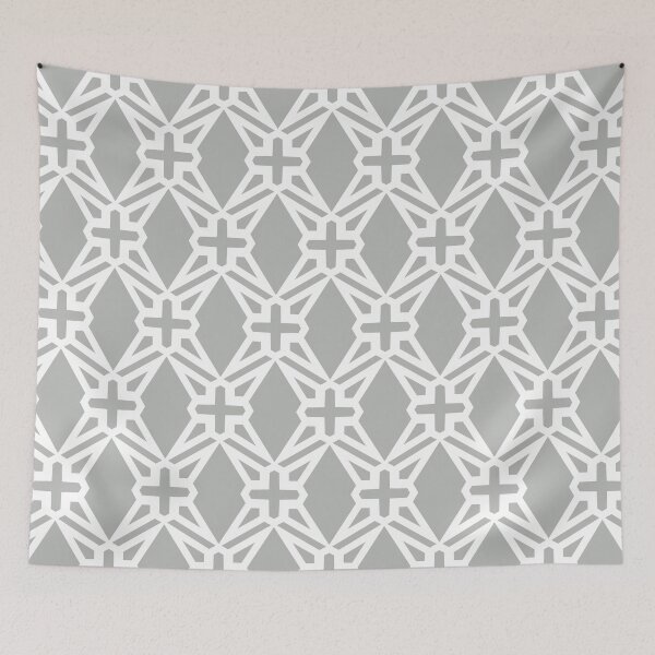 Item preview, Gray and White Modern Geometric Shape Tile Pattern Coordinates w/ 2022 Popular Color Behr Lunar Surface N460-3 designed and sold by ColorOfTheYears.