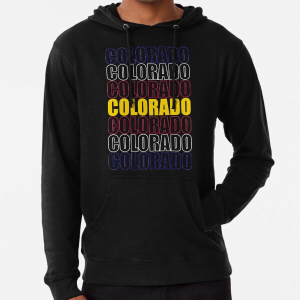 Colorado Text Flag on Black Lightweight Hoodie