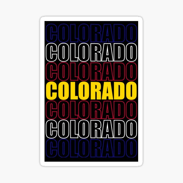 Colorado Text Flag on Black Sticker