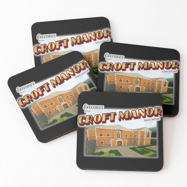 Item preview, Tomb Raider Inspired 'Greetings from Croft Manor' Vintage / Retro Postcard Weathered Design designed and sold by Mercy Apparel.
