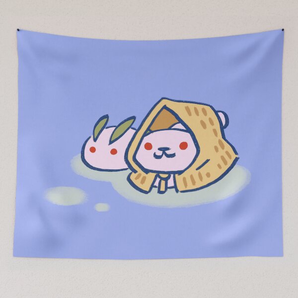 Item preview, I draw frosty the cat with straw coat and snow bunny / neko atsume designed and sold by RansRoom.