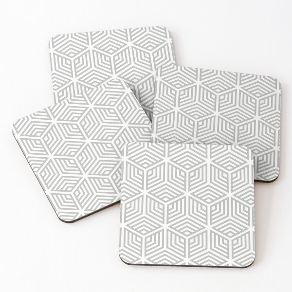 Item preview, Gray and White Striped Cube Geometric Pattern Coordinates w/ 2022 Popular Color Behr Lunar Surface N460-3 designed and sold by ColorOfTheYears.