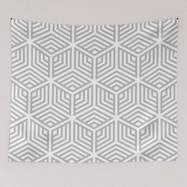 Item preview, Gray and White Striped Cube Geometric Pattern Coordinates w/ 2022 Popular Color Behr Lunar Surface N460-3 designed and sold by ColorOfTheYears.