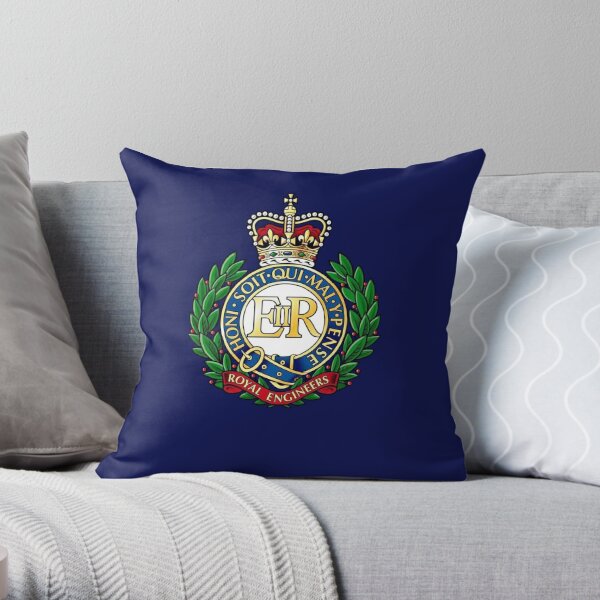 Royal Engineers. Badge. On Navy. Throw Pillow
