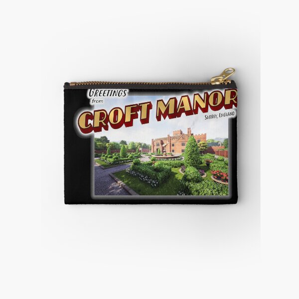 Item preview, Tomb Raider Inspired 'Greetings from Croft Manor' Vintage / Retro Postcard Weathered Design designed and sold by Mercy Apparel.