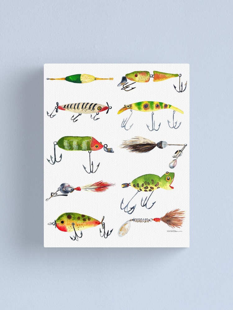 Vintage Fishing Lures Canvas Print for Sale by LIMEZINNIASDES