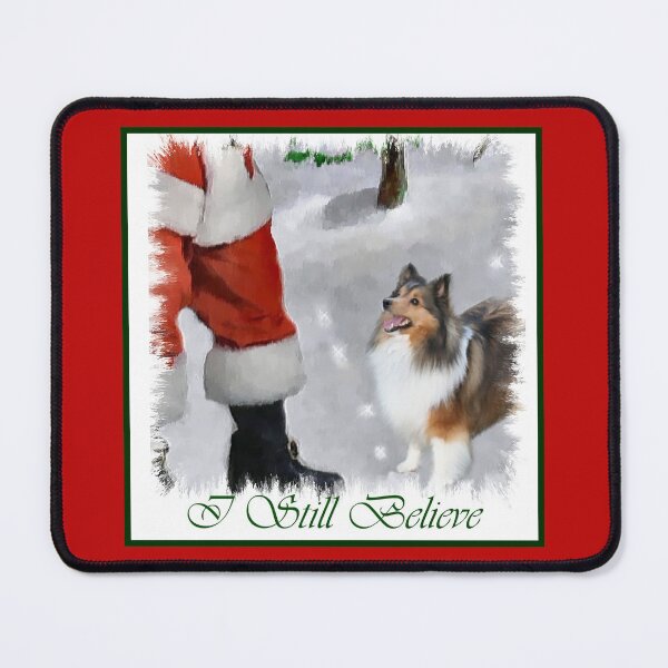 Shetland Sheepdog Sheltie Meets Santa Christmas Gifts Mouse Pad