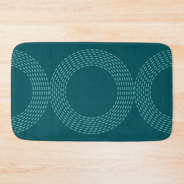 Item preview, Dark Teal Blue Minimalist  Abstract Geometric Pattern - Dashed Circles designed and sold by thelustrous.