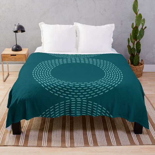 Item preview, Dark Teal Blue Minimalist  Abstract Geometric Pattern - Dashed Circles designed and sold by thelustrous.