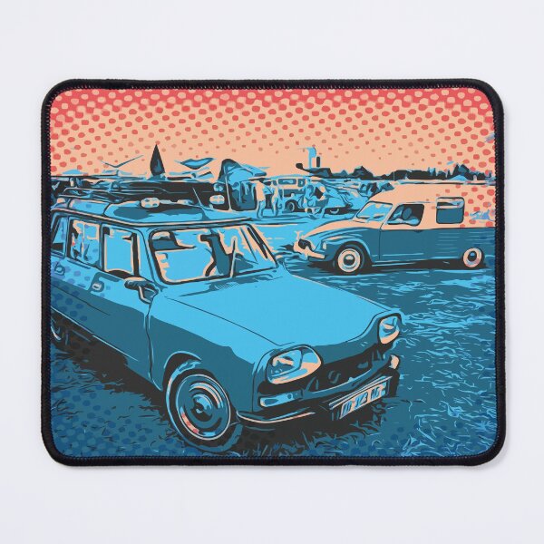 Item preview, Retro French Cars In The Meadow, Pop Art Comic Illustration designed and sold by D-Spot Shop.