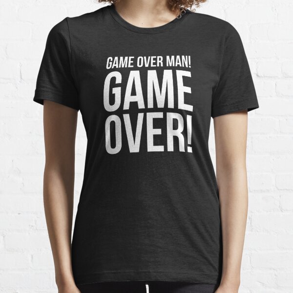 GAME OVER FUNNY white T SHIRT  SMALL 