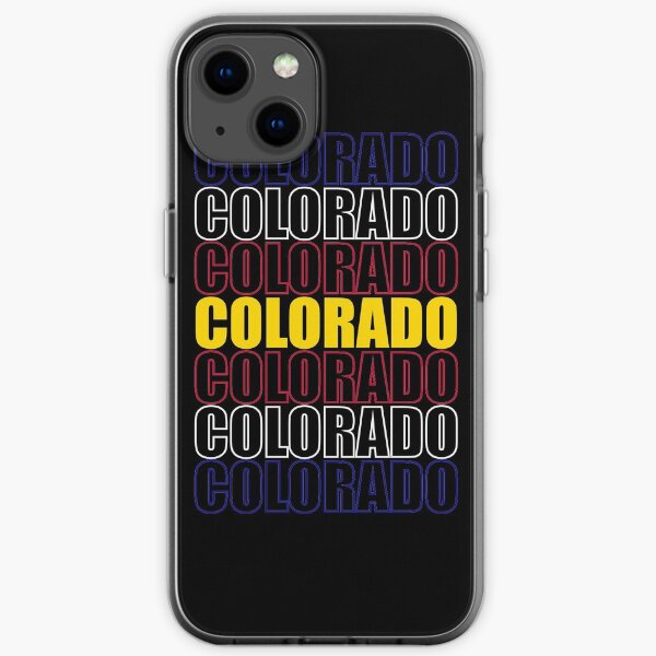 Colorado Text Flag on Black iPhone Soft Case