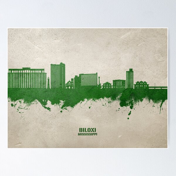 Item preview, Biloxi Mississippi Skyline designed and sold by ArtPrints.