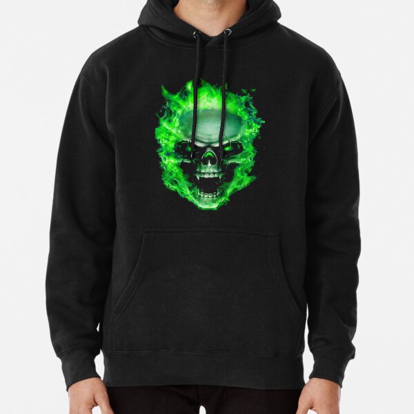 Green shop skull hoodie