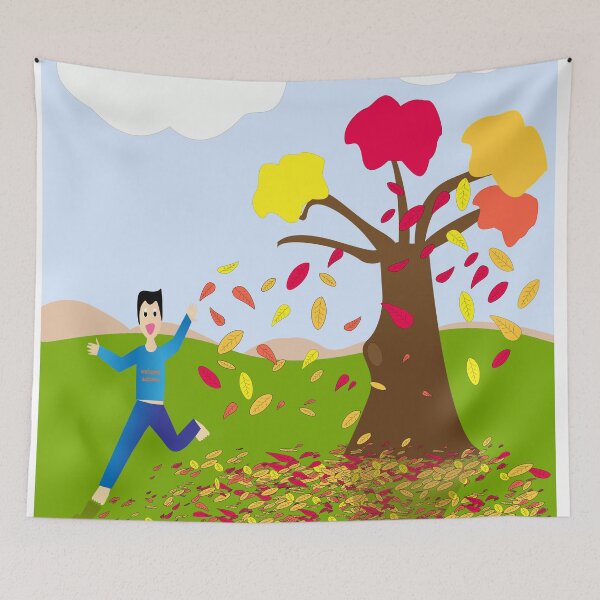 Item preview, autumn is coming- tree and happy boy  designed and sold by BayanDU.