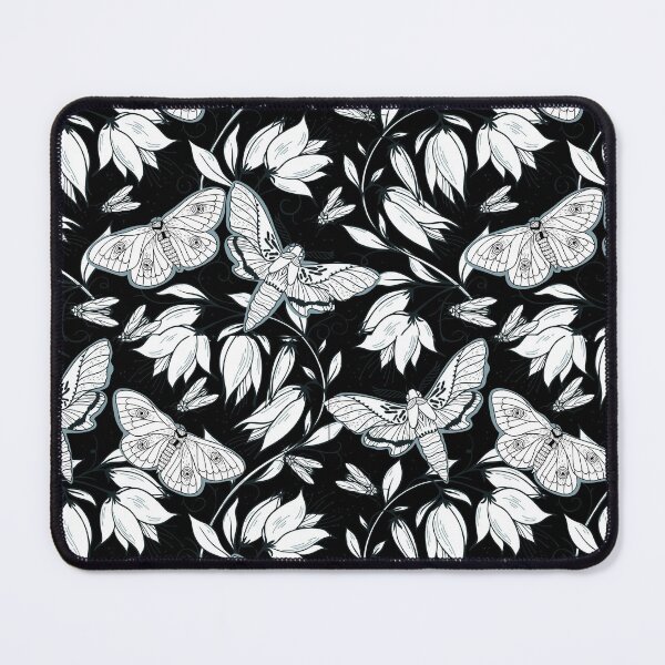 Item preview, Black white butterfly floral leaves pattern designed and sold by Dear-Ashlin.