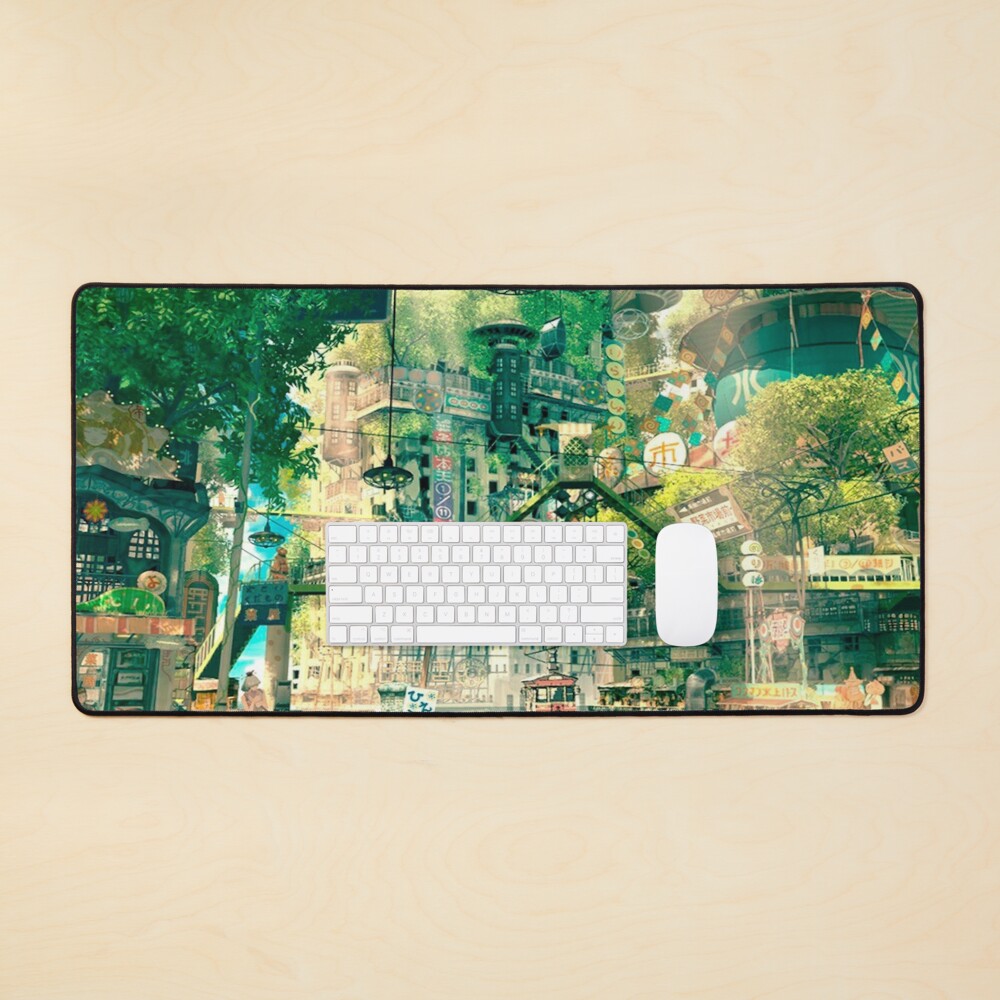 Anime fantasy urban Mouse Pad