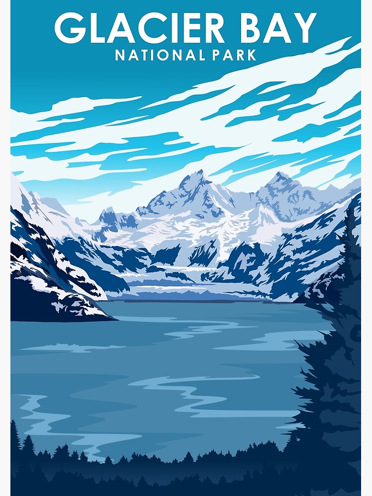 Disover Glacier Bay National Park Travel Poster Premium Matte Vertical Poster