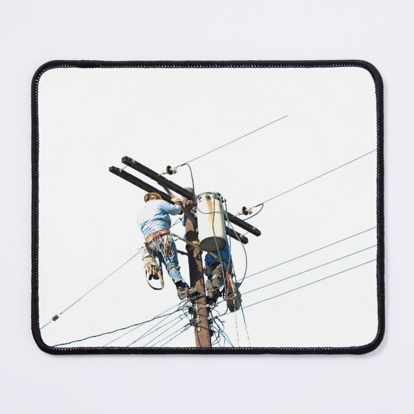 Item preview, Electrical lineman climbing a utility pole designed and sold by EngineersArt.