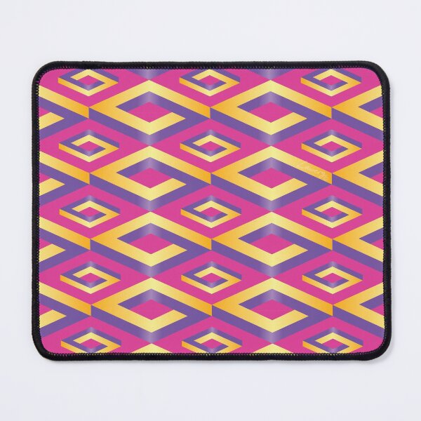 Item preview, PENROSE CUBE V1 Loop Pattern - GOLD and PURPLE on PINK Background (v1 GOLDPURPLE on PINK) © designed and sold by DesignsByLawerg.