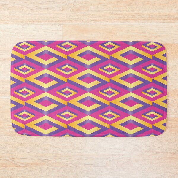 Item preview, PENROSE CUBE V1 Loop Pattern - GOLD and PURPLE on PINK Background (v1 GOLDPURPLE on PINK) © designed and sold by DesignsByLawerg.