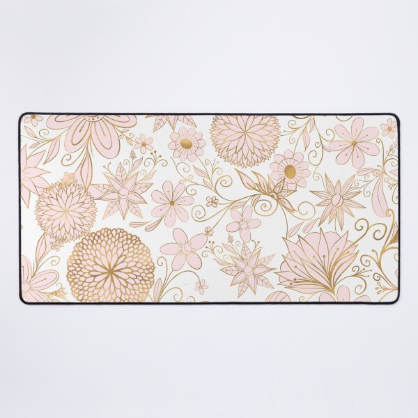 Item preview, Cute Girly Gold Floral Doodles Blush Pink Design designed and sold by InovArtS.