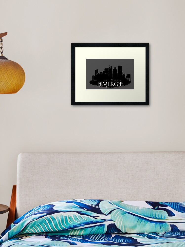 Thumbnail 1 of 7, Framed Art Print, Emerge Restless - City Skyline designed and sold by sonicdecoyrecs.