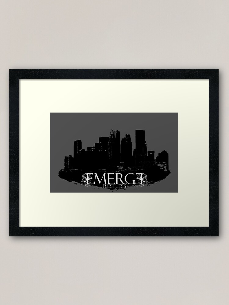 Thumbnail 2 of 7, Framed Art Print, Emerge Restless - City Skyline designed and sold by sonicdecoyrecs.