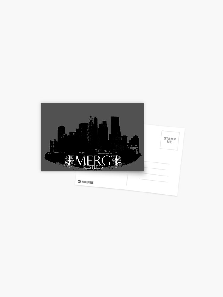 Thumbnail 1 of 2, Postcard, Emerge Restless - City Skyline designed and sold by sonicdecoyrecs.