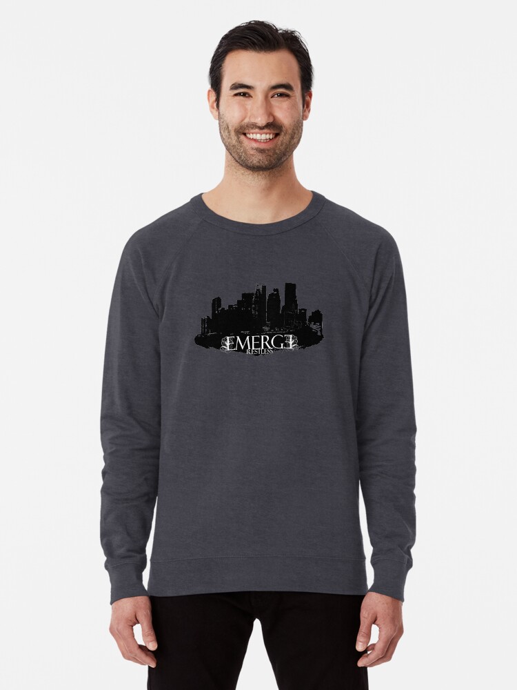 Thumbnail 1 of 5, Lightweight Sweatshirt, Emerge Restless - City Skyline designed and sold by sonicdecoyrecs.