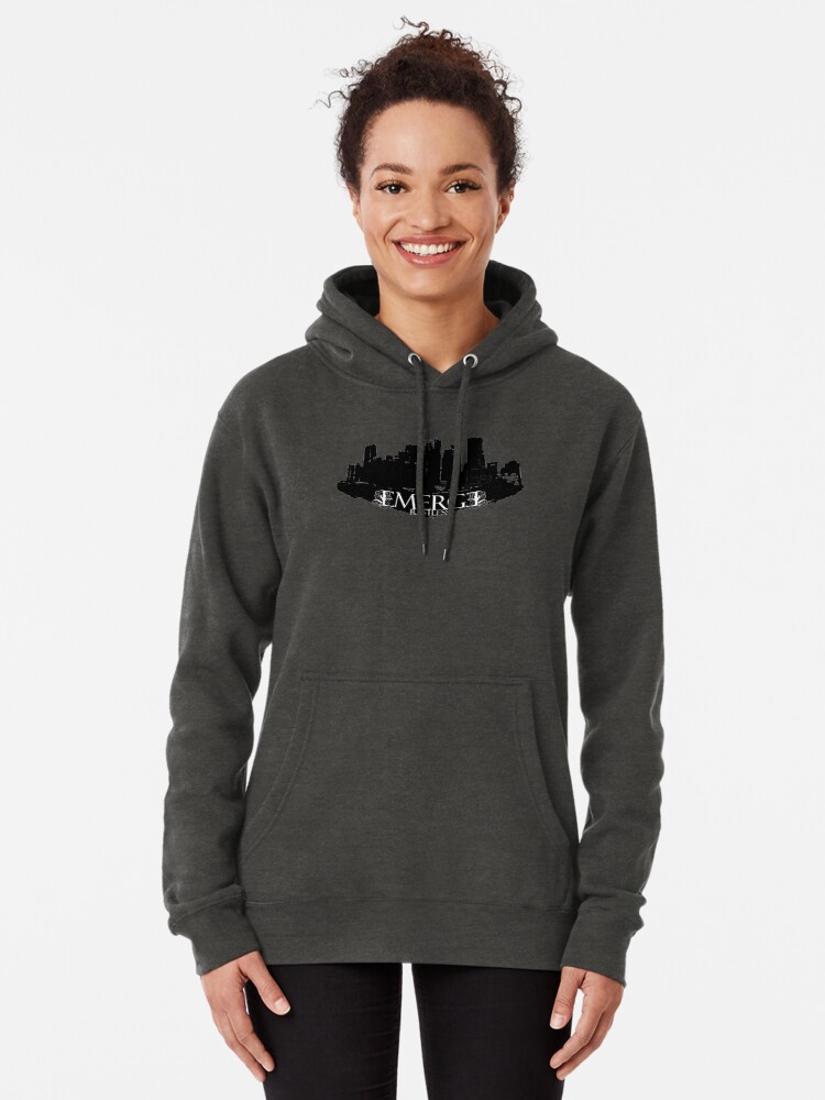 Thumbnail 2 of 5, Pullover Hoodie, Emerge Restless - City Skyline designed and sold by sonicdecoyrecs.
