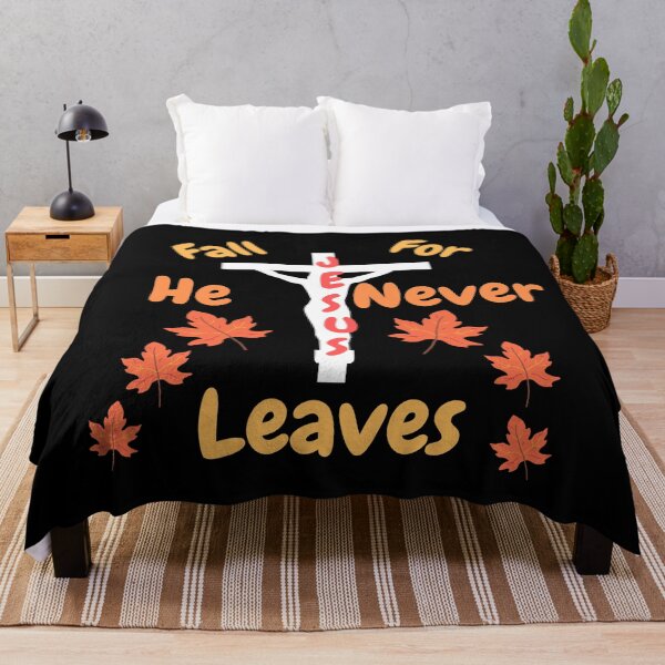 Item preview, Fall for jesus he never leaves religious autumn leaves designed and sold by DylanJones1.