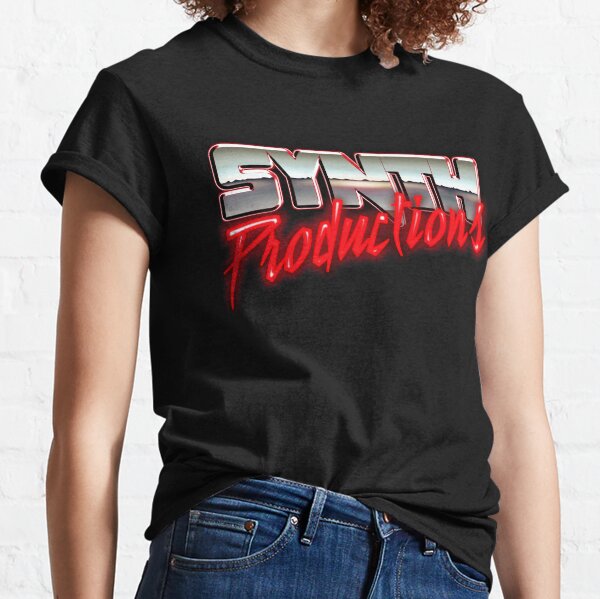 Chrome Synthwave Logo "Synth Productions" Classic T-Shirt
