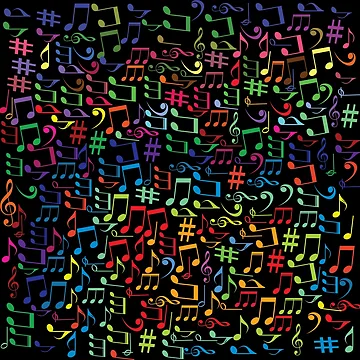 Artwork thumbnail, Music Lover Notes Glow Pattern by Valid-Patterns