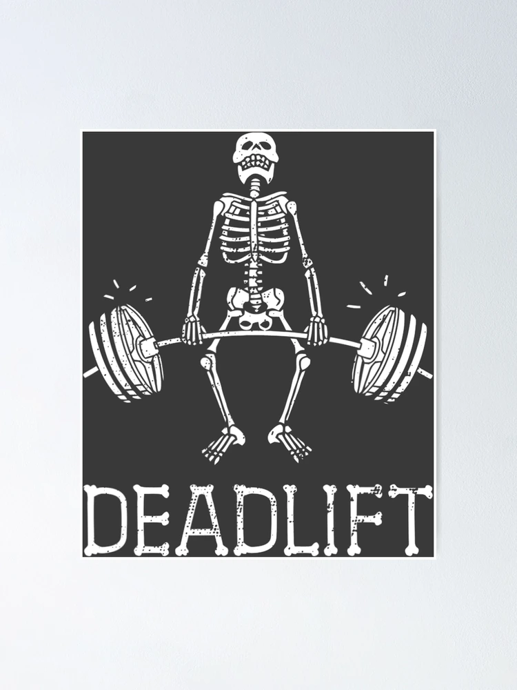 Skeleton Dead Lift Funny Halloween Lifting Weights Vintage
